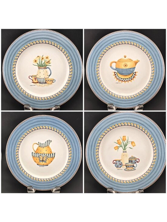 Sakura Other - Vntg Debbie Mumm Country Kitchen (4)  8.25" Salad Plates Sakura READ